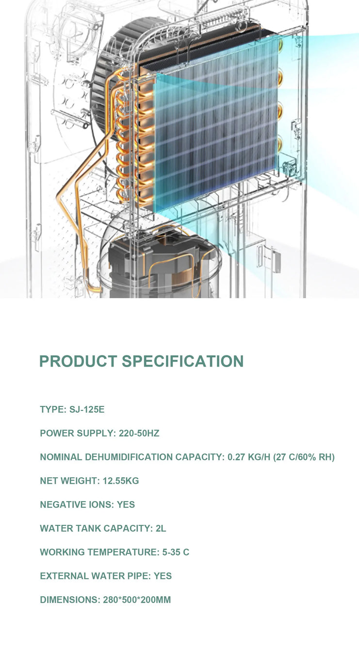 Acare Dehumidifier Moisture Absorbers Air Dryer with  Water Tank Quiet Air Dehumidifier