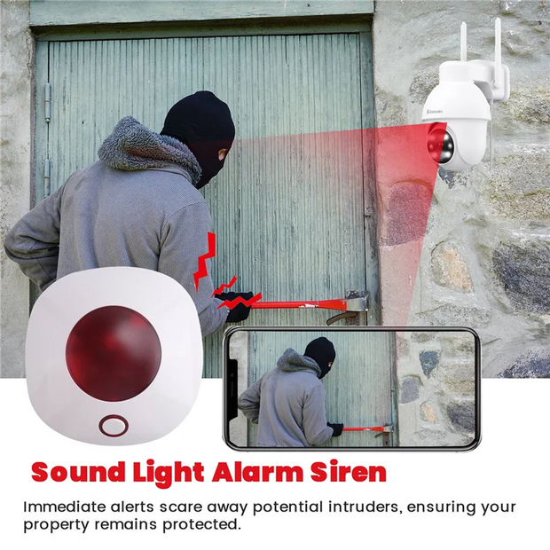 Sound Light Alarm for Home Safety and Intruder Alerts