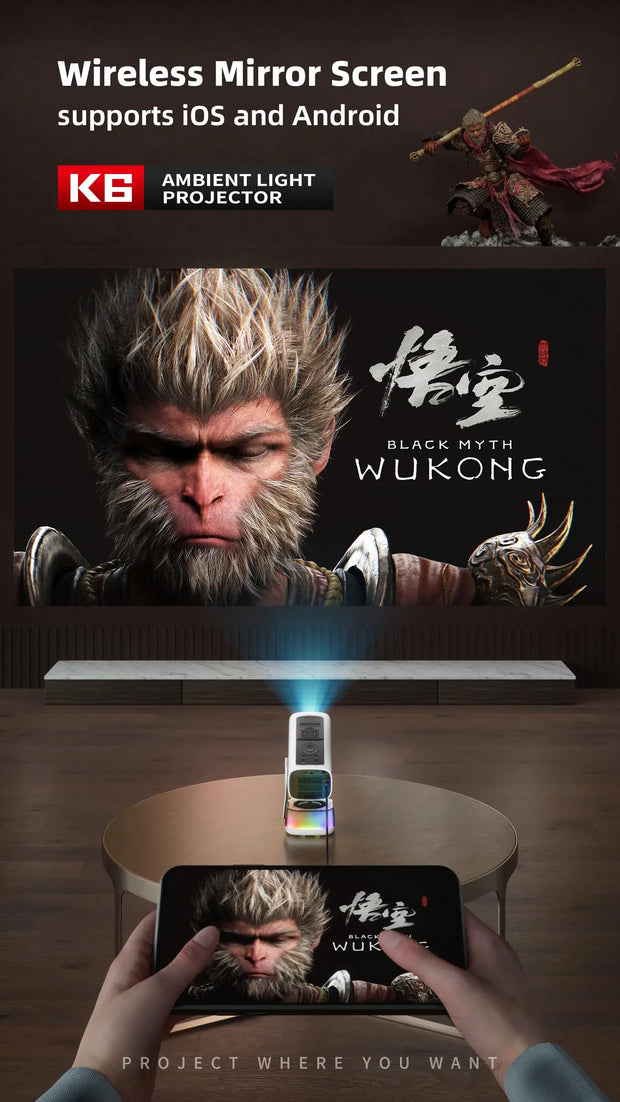 mini Smart Projector with Advanced Color Lights