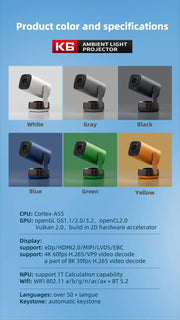 mini Smart Projector with Advanced Color Lights