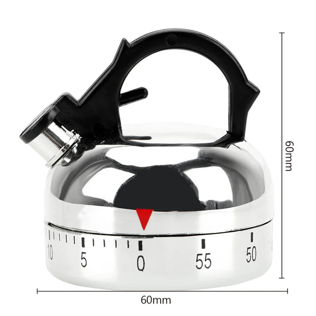 Retro Mechanical Timer – Classic Kettle Shape Kitchen Timer
