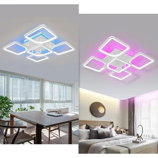 Modern Smart Ceiling Chandelier with RGB Lighting