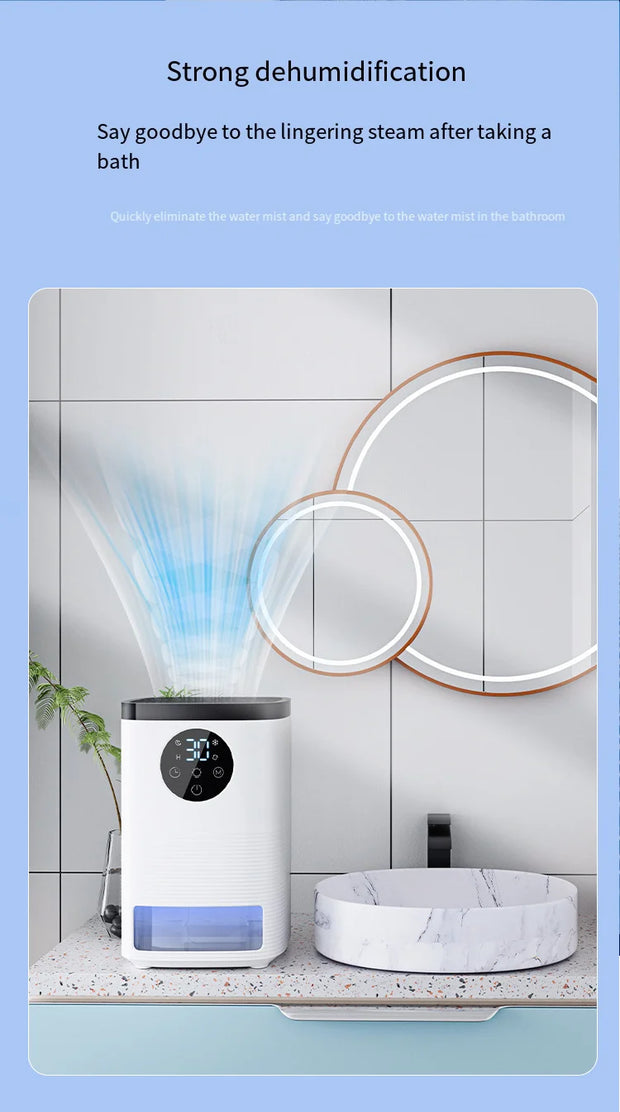 Digital Dehumidifier with Self-Stop Water Full Indicator Touch Screen Control