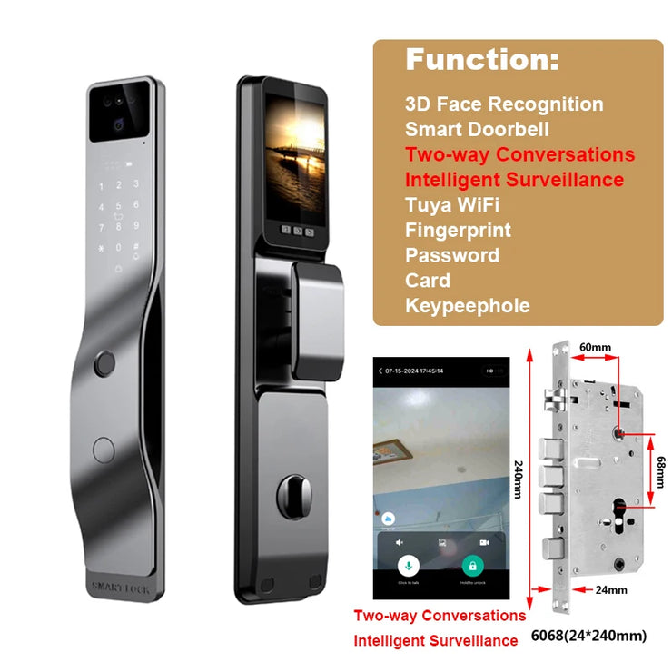 Smart Door Lock with Face ID  Keyless Home Security