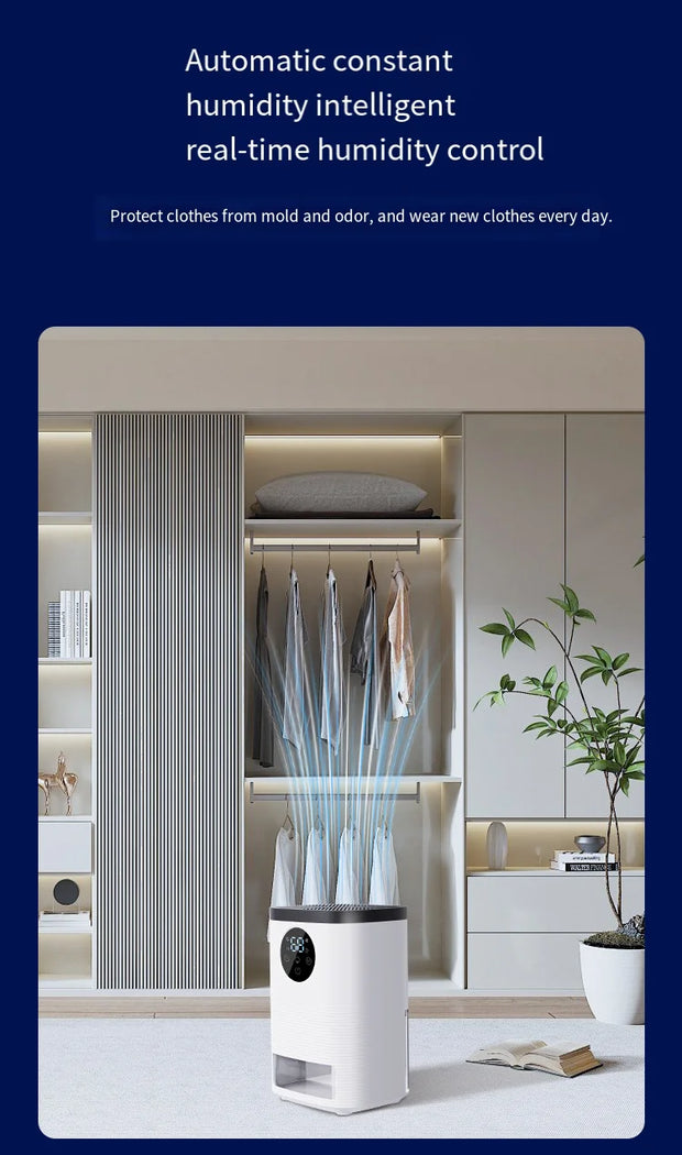 Digital Dehumidifier with Self-Stop Water Full Indicator Touch Screen Control