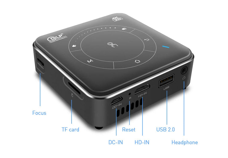 Mini Portable Projector 4K DLP  Android Smart Ceiling