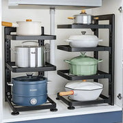 The Kitchen Steel Shelves, Storage Racks, Sinks, and Multi-layered Household Cabinets