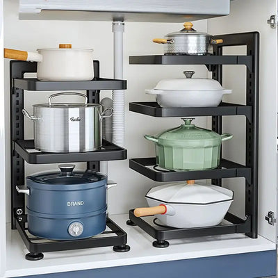 The Kitchen Steel Shelves, Storage Racks, Sinks, and Multi-layered Household Cabinets