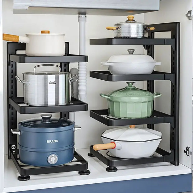 The Kitchen Steel Shelves, Storage Racks, Sinks, and Multi-layered Household Cabinets