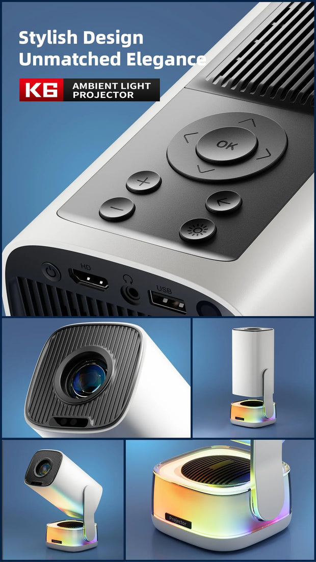 mini Smart Projector with Advanced Color Lights