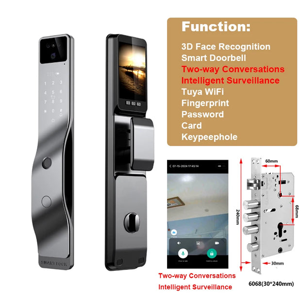 Smart Door Lock with Face ID  Keyless Home Security
