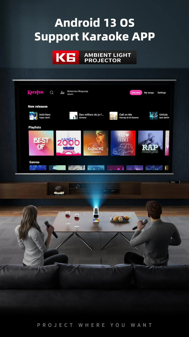 mini Smart Projector with Advanced Color Lights