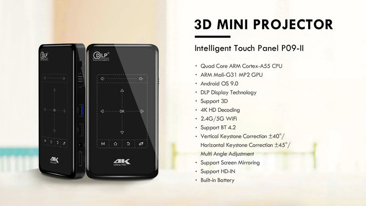 Mini Portable Projector 4K DLP  Android Smart Ceiling