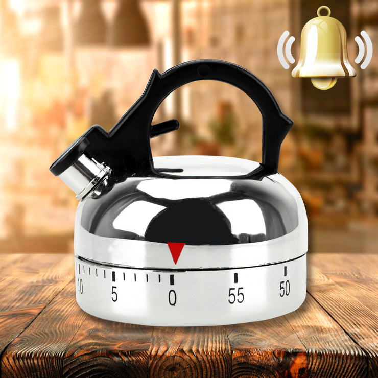 Retro Mechanical Timer – Classic Kettle Shape Kitchen Timer